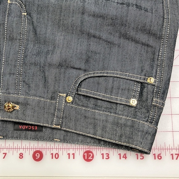 ESCADA Striated Trouser Five Pocket 100% Cotton Blue/Grey Wash Jeans SZ 40 (10) - Picture 15 of 16